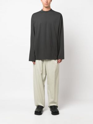 Bavlněné rovné kalhoty Lemaire šedé