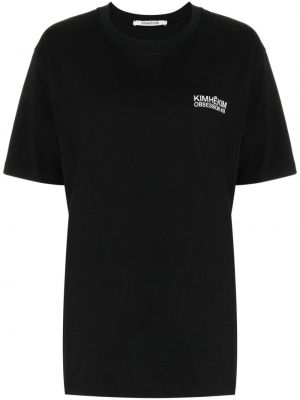 Kokvilnas t-krekls ar apdruku Kimhekim melns