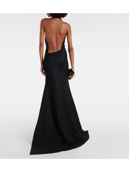 Sukienka długa drapowana Maticevski czarna