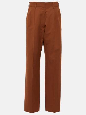 Pantalones rectos de lino de algodón bootcut Blazé Milano rojo
