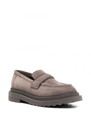 Slip-on nahast seemisnahksed loafer-kingad Brunello Cucinelli pruun