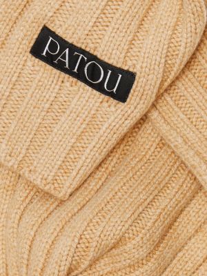 Bufanda de lana de cachemir con estampado de cachemira Patou marrón