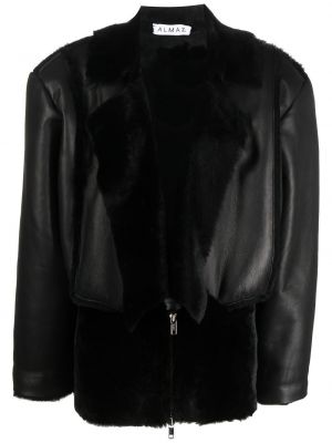 Oversized usnjena jakna Almaz črna