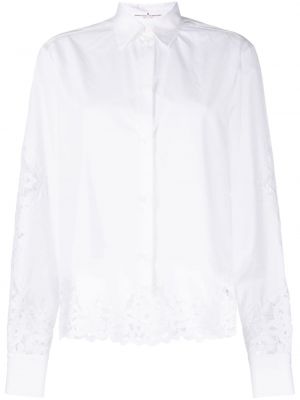 Čipkovaná bavlnená košeľa s výšivkou Ermanno Scervino biela