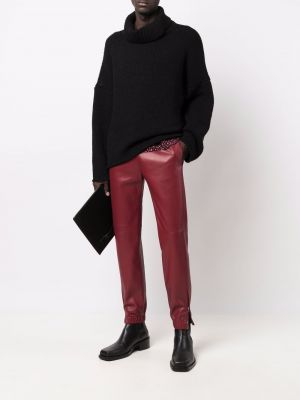 Pantalones de chándal ajustados Saint Laurent rojo