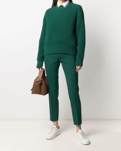 Pantalones de cintura alta slim fit Ami Paris verde