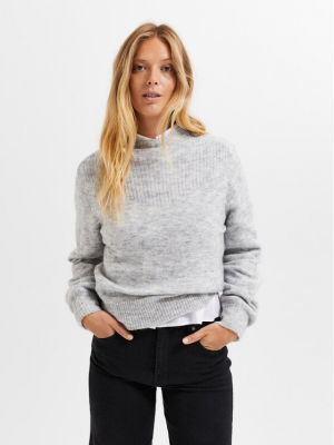 Пуловер Selected Femme сиво