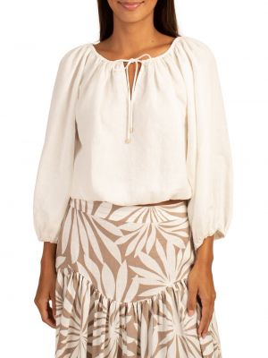 Белая льняная блузка Trina Turk