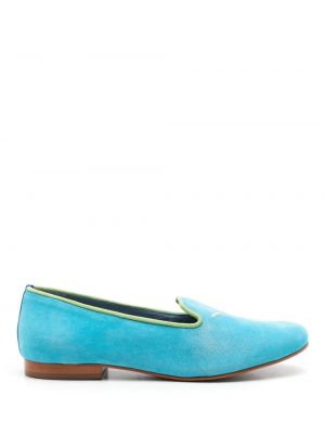 Pantofi loafer cu broderie din piele de căprioară Blue Bird Shoes
