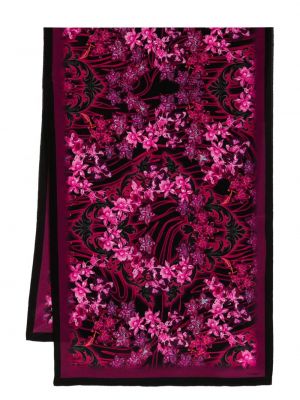 Копринен шал на цветя с принт Versace розово