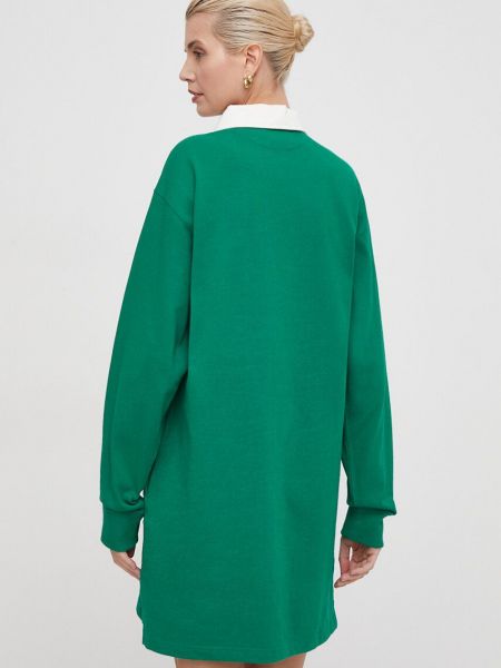 Sukienka mini bawełniana Polo Ralph Lauren zielona