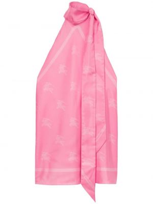Копринен шал Burberry розово