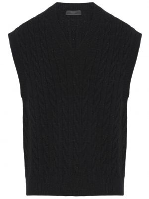Pletená kašmírová vesta Prada černá