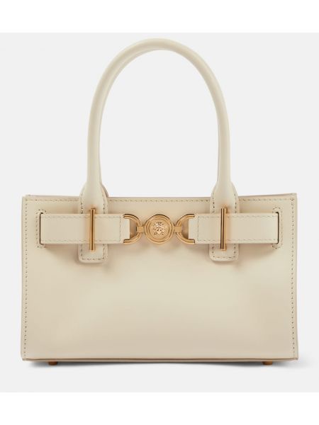 Δερμάτινη τσάντα shopper Versace λευκό