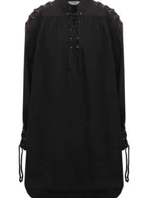 Хлопковое льняное платье Re/done черное