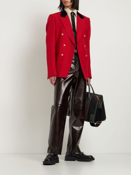 Lněná vlněná bunda se vzorem rybí kosti Gucci