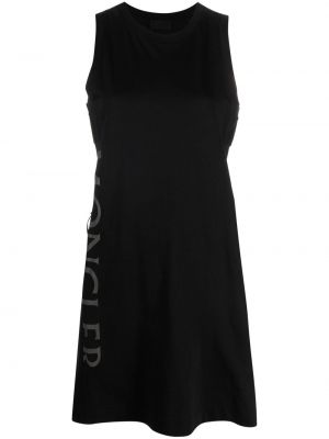 Bavlnené šaty s potlačou Moncler čierna