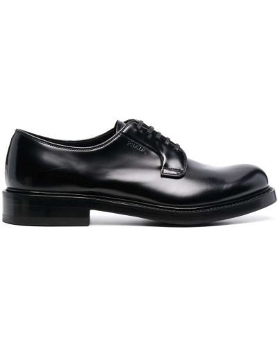 Pantofi derby cu șireturi din dantelă Prada negru