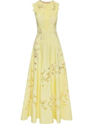 Applikasjon floral dress Oscar De La Renta gul