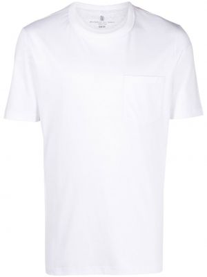 T-shirt con scollo tondo Brunello Cucinelli bianco