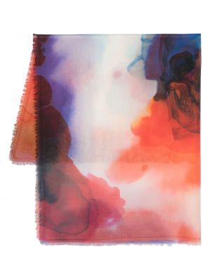 Fular de mătase din cașmir cu imagine Alexander Mcqueen roșu