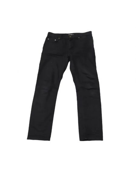 Spodnie bawełniane retro Yves Saint Laurent Vintage czarne