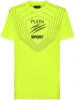 T-shirt en coton à imprimé Plein Sport jaune