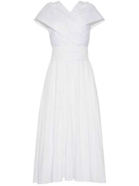Βαμβακερή φόρεμα Adam Lippes λευκό