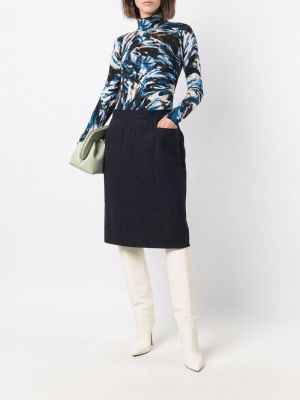 Modré sukně Yves Saint Laurent Pre-owned