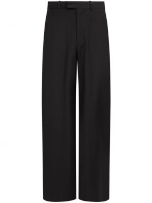 Vlněné rovné kalhoty Mm6 Maison Margiela černé