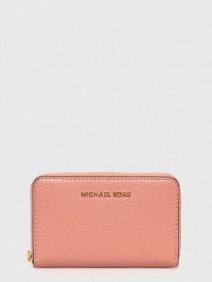 Шкіряний гаманець Michael Michael Kors рожевий
