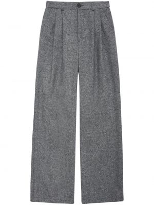 Vlněné kalhoty relaxed fit Anine Bing šedé