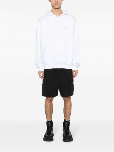 Raštuotas džemperis su gobtuvu Givenchy balta