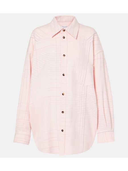 Oversized skjorta med mönster Bottega Veneta rosa