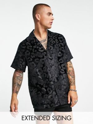Леопардовая бархатная рубашка с принтом Asos