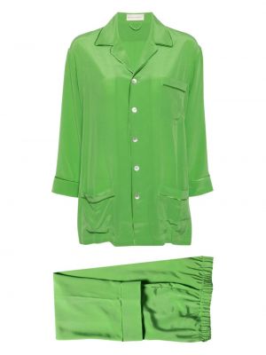 Svilena pidžama Olivia Von Halle zelena
