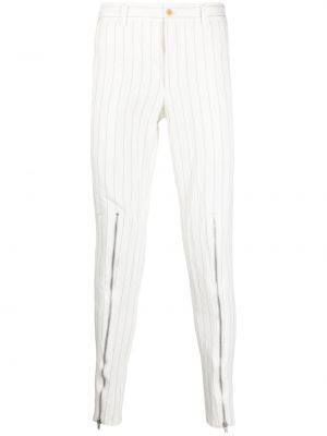 Панталон с цип skinny Comme Des Garçons Homme Plus бяло