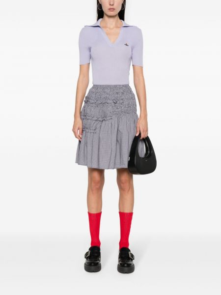 Megztas polo marškinėliai Vivienne Westwood violetinė