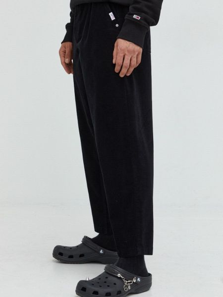 Tommy Jeans nadrág férfi, fekete, egyenes