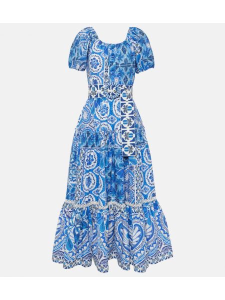Βαμβακερή μάξι φόρεμα Farm Rio μπλε