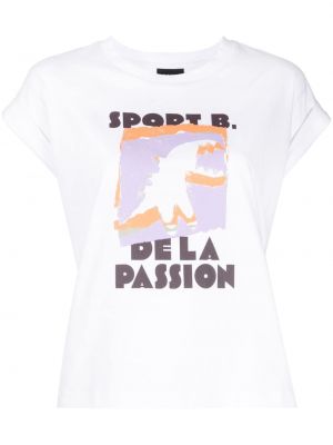 Bavlnené športové tričko s potlačou Sport B. By Agnès B. biela