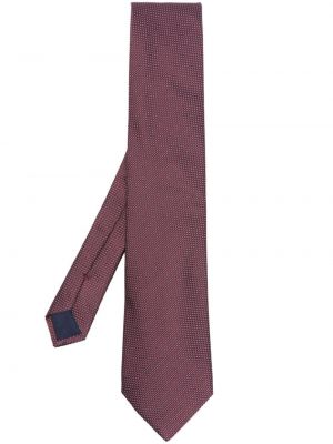 Копринена вратовръзка с принт Corneliani червено