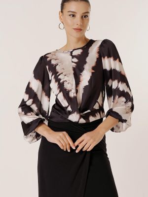 Сатенена блуза от шифон By Saygı