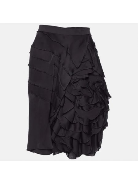Faldas-shorts de seda retro Yves Saint Laurent Vintage negro