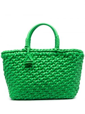 Usnjena nakupovalna torba Alanui zelena