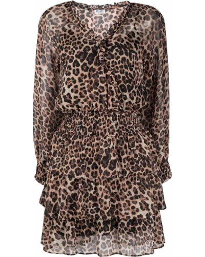 Mini vestido leopardo Liu Jo marrón