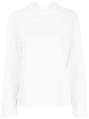 Blusa con volantes manga larga Sara Lanzi blanco