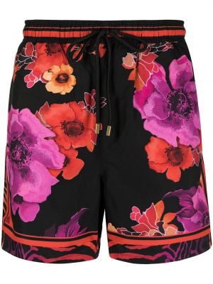 Trykt floral shorts Camilla svart