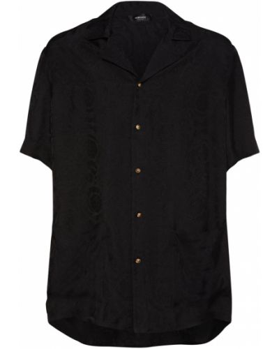 Viskózová košeľa s potlačou Versace Underwear čierna