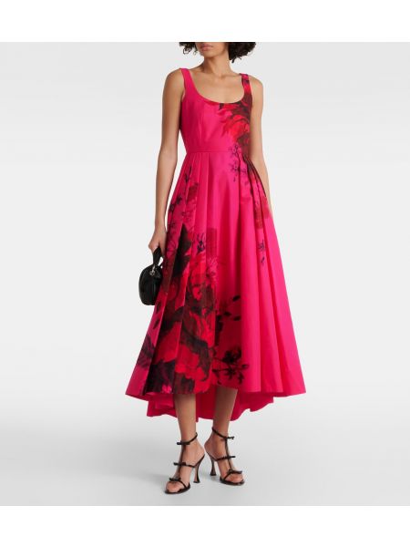 Длинное платье в цветочек с принтом Erdem розовое